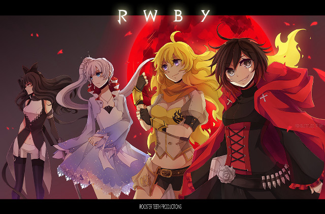 Anime characters red moon group free wallpaper - medium preview image