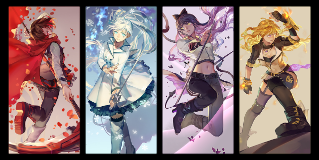 Anime characters different outfits hair free wallpaper - medium preview image