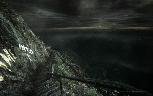 Stairway cave sign stay out free wallpaper - medium preview image