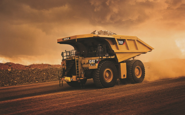 Dump truck dirt road cloudy free wallpaper - medium preview image