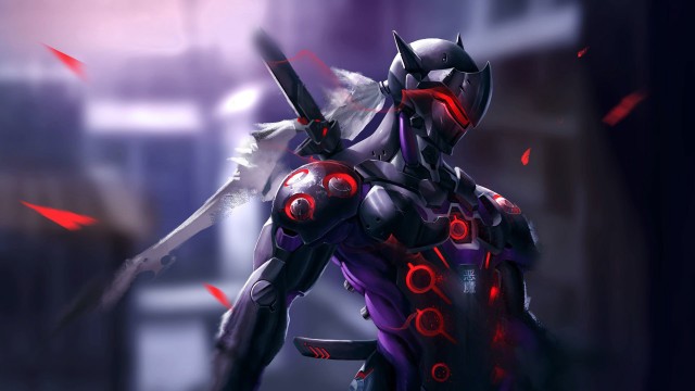 Futuristic woman sword armor cyberpunk free wallpaper - medium preview image