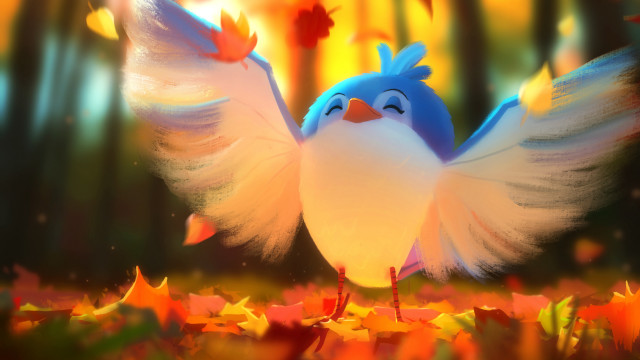 Blue white bird wings spread free wallpaper - medium preview image