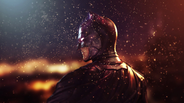 Batman rain night spotlight fantasy free wallpaper - medium preview image