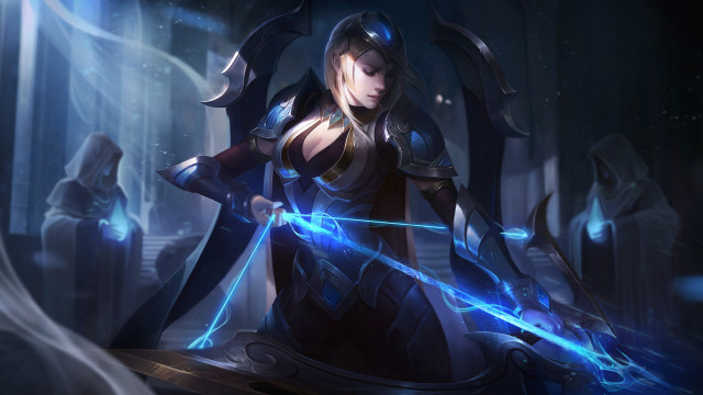 Woman glowing sword armor electricity free wallpaper - medium preview image