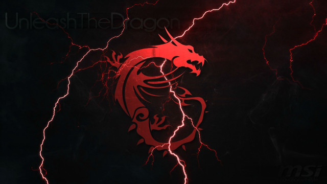 Red dragon black background lightning free wallpaper - medium preview image