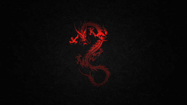 Red dragon black background red free wallpaper - medium preview image