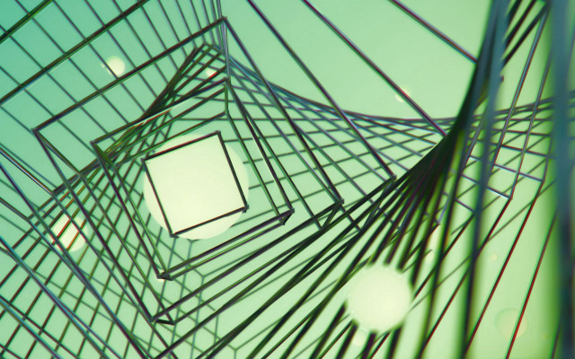 Green blue abstract cube square free wallpaper - medium preview image