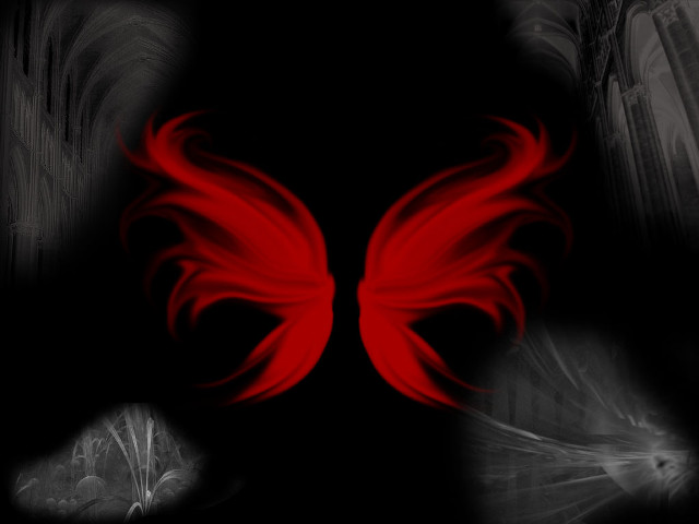 Red black background large wing free wallpaper - medium preview image