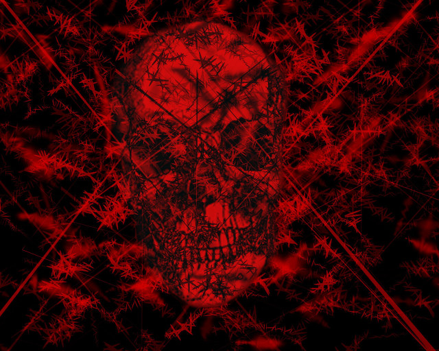 Red skull black background red free wallpaper - medium preview image