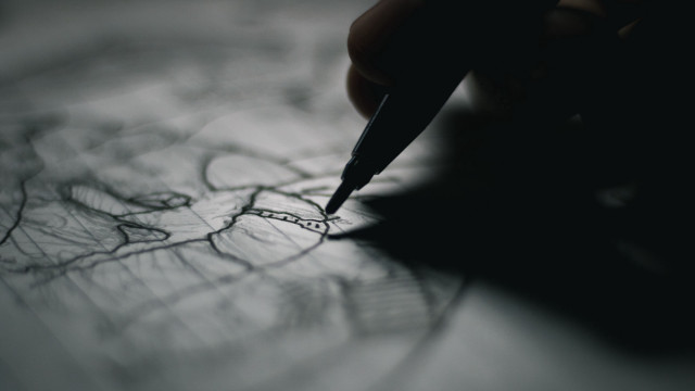 Drawing person pen paper black free wallpaper - medium preview image