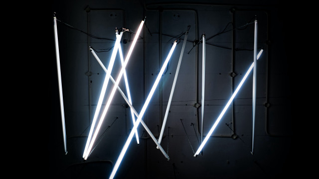 Neon lights wall dark abstract free wallpaper - medium preview image