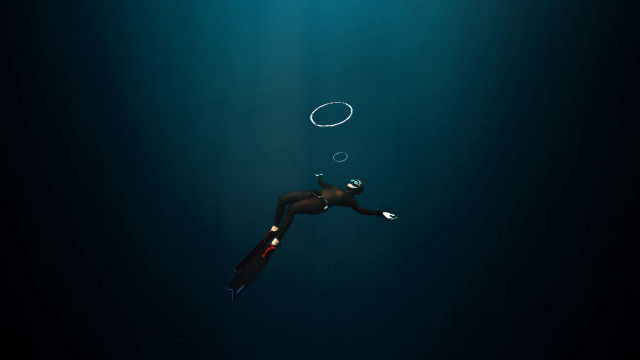 Floating bubble circle underwater digital free wallpaper - medium preview image