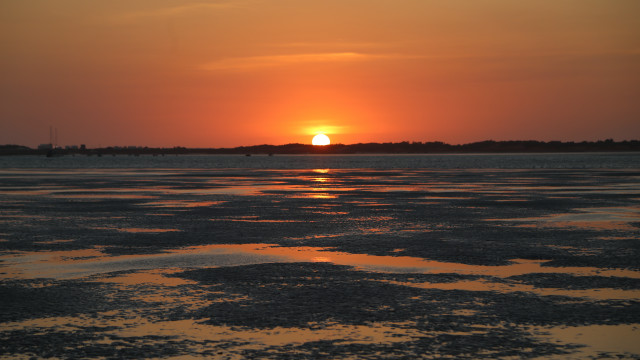 Sunset water boat clouds horizon #6 free wallpaper - medium preview image