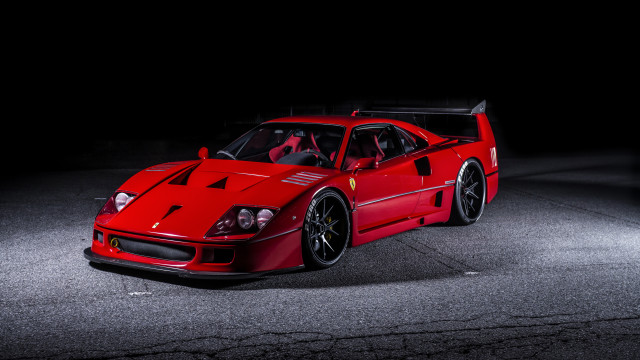 Red sports car night parking #2 free wallpaper - medium preview image