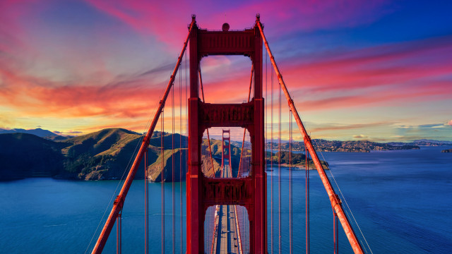 Golden gate sunset matte beach free wallpaper - medium preview image