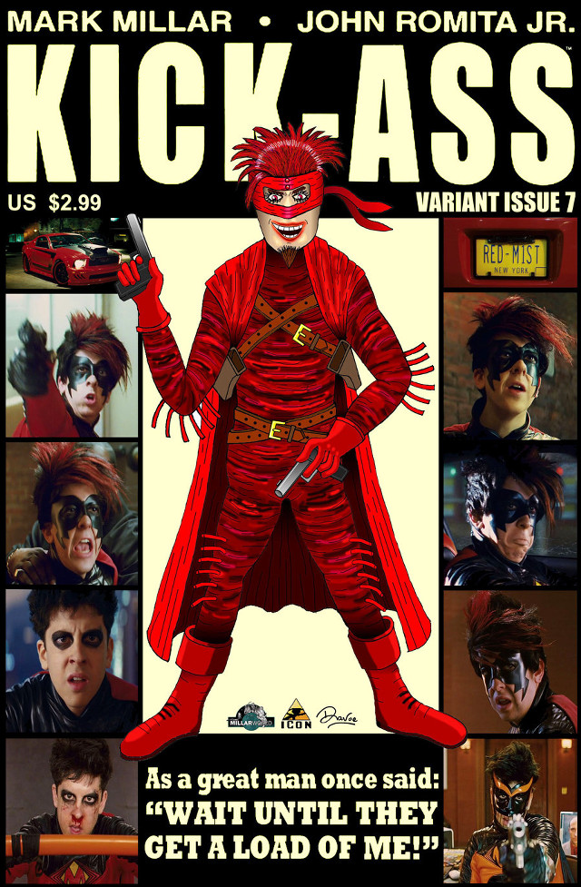Man red costume knife poster free wallpaper - medium preview image