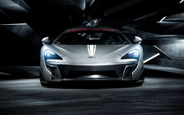 White sports car dark tunnel free wallpaper - medium preview image