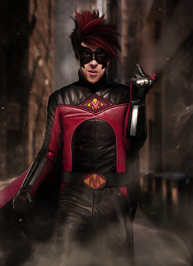 Man red black costume glove free wallpaper - medium preview image