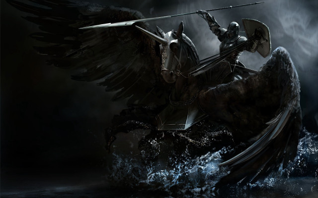 Angelic horse fantasy armor wings free wallpaper - medium preview image