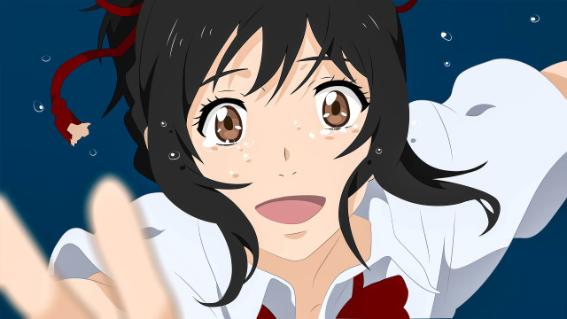 Woman blackhair white shirt ribbon free wallpaper - medium preview image