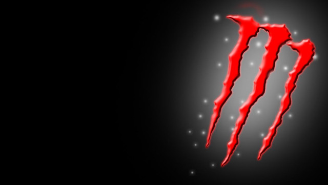 Red monster logo black background free wallpaper - medium preview image