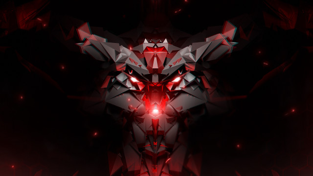 Red black abstract animal glowing free wallpaper - medium preview image