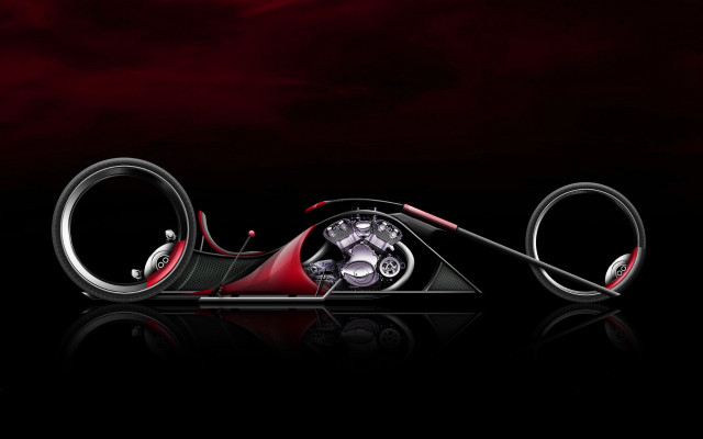 Futuristic motorcycle red black interior free wallpaper - medium preview image