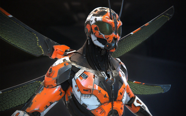 Robot helmet wings metal plastic free wallpaper - medium preview image