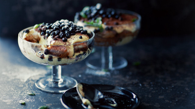 Blackberries cream dessert table baroque free wallpaper - medium preview image