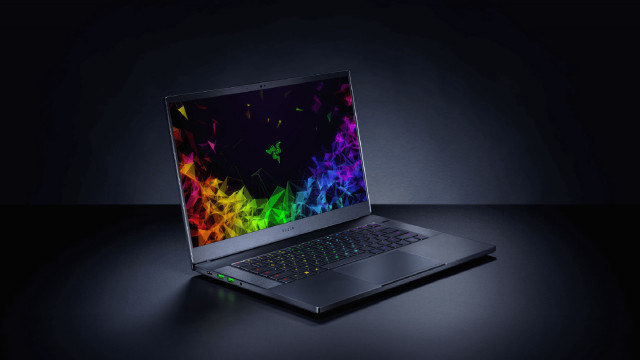 Laptop colorful screen dark surface free wallpaper - medium preview image