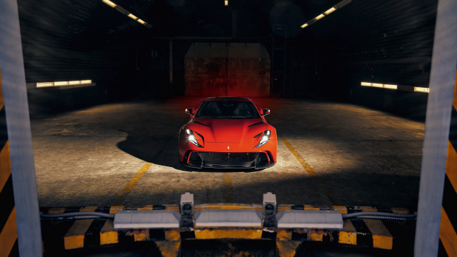Red sports car parking garage #12 free wallpaper - medium preview image