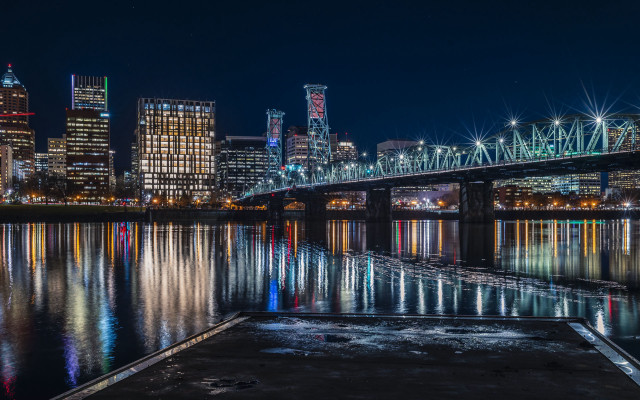 Tokyo cityscape bridge river night free wallpaper - medium preview image
