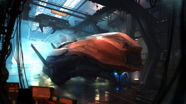 Futuristic vehicle space art concept free wallpaper - medium preview image