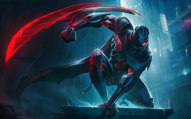 Futuristic suit cityscape sword red free wallpaper - medium preview image