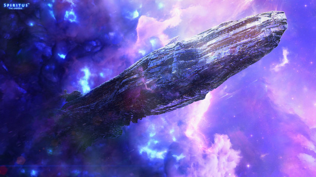 Space ship galaxy stars clouds free wallpaper - medium preview image