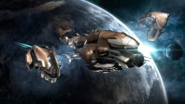 Space station over planet spaceship free wallpaper - medium preview image