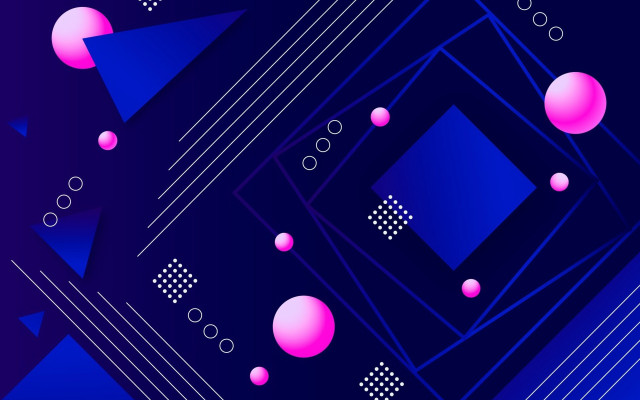 Abstract colorful geometric night moon free wallpaper - medium preview image