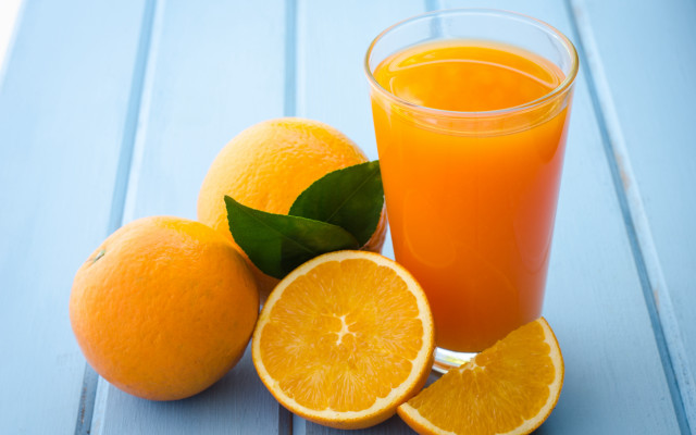 Orange juice glass oranges leaves #2 free wallpaper - medium preview image