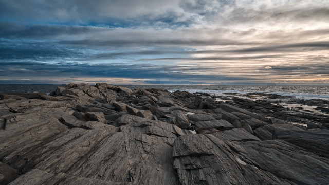 Rocky beach cloudy sky water #3 free wallpaper - medium preview image