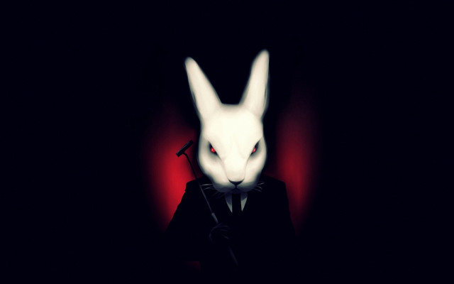 White rabbit suit red eyes free wallpaper - medium preview image