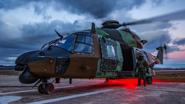Helicopter redlight man pilo clouds free wallpaper - medium preview image