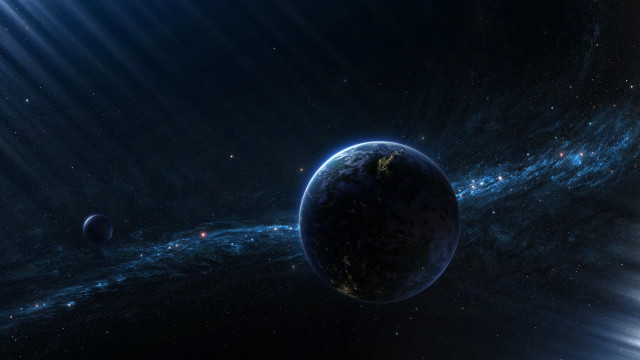 Blue planet star bright light free wallpaper - medium preview image