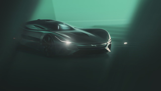 Futuristic car dark room green free wallpaper - medium preview image