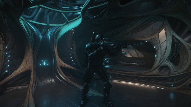 Futuristic man suit gun structure free wallpaper - medium preview image
