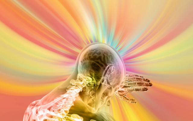Psychedelic person rainbow swish cellphone free wallpaper - medium preview image