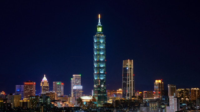 City skyline tower lit night free wallpaper - medium preview image