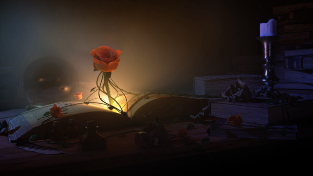 Rose book light candle gothic free wallpaper - medium preview image