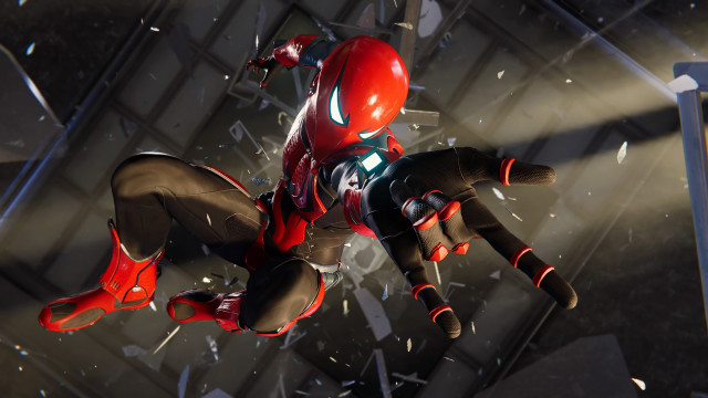 Spider man flying futuristic broken free wallpaper - medium preview image