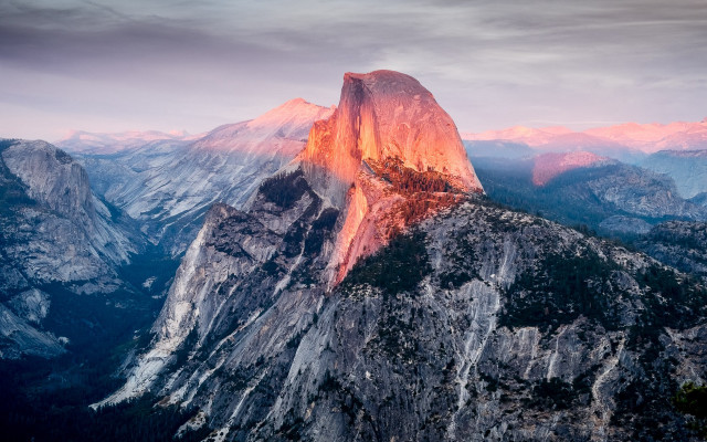 Mountain peak clouds sky trees free wallpaper - medium preview image