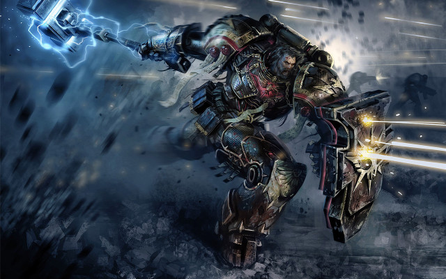 Robot sword lightning battle armor free wallpaper - medium preview image